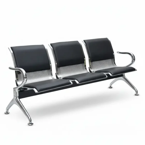 3 seater metal tandem chair with cushion for waiting area