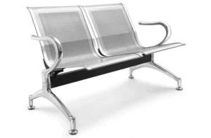 2 seater metal tandem chair without cushion for waiting area