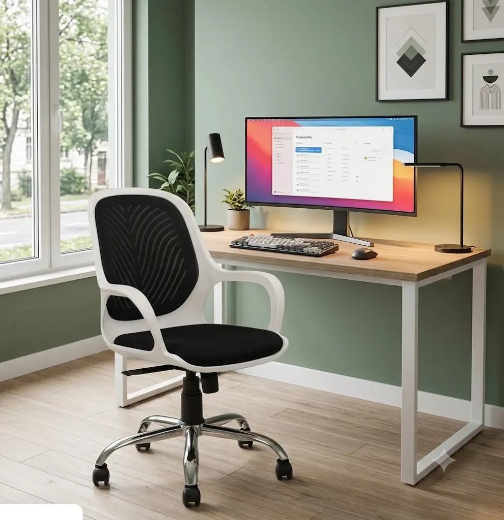 bucket white office chair