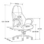 emperor high back chair measurement