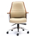 Glammy office chair front view with ergonomic backrest