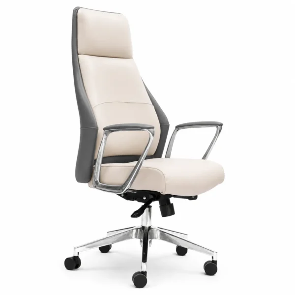 Glammy office chair back view with dark grey rear panel