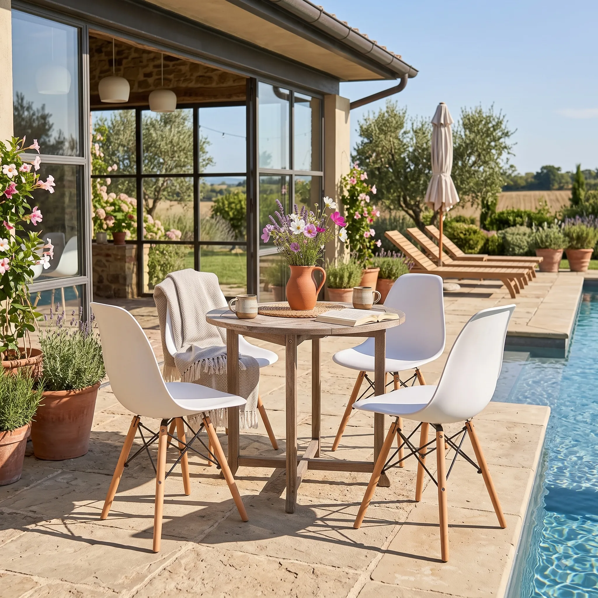 image of jelly cafeteria chair in outdoor setup
