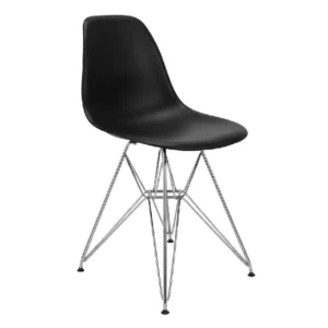 black jelly cafe chair in steel legs