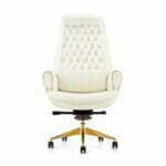 marker white leather chair