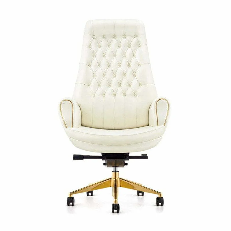 marker white leather chair