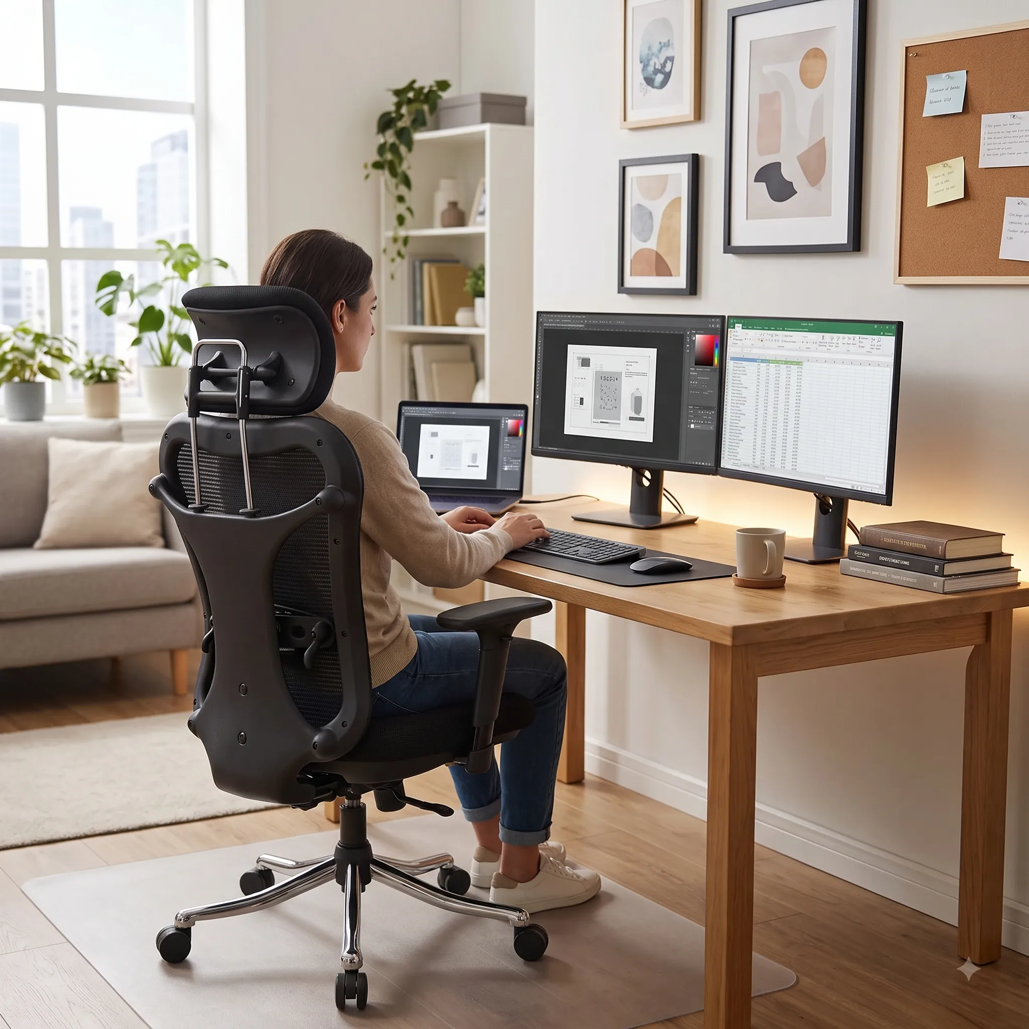 optima chair shown in work from home setup