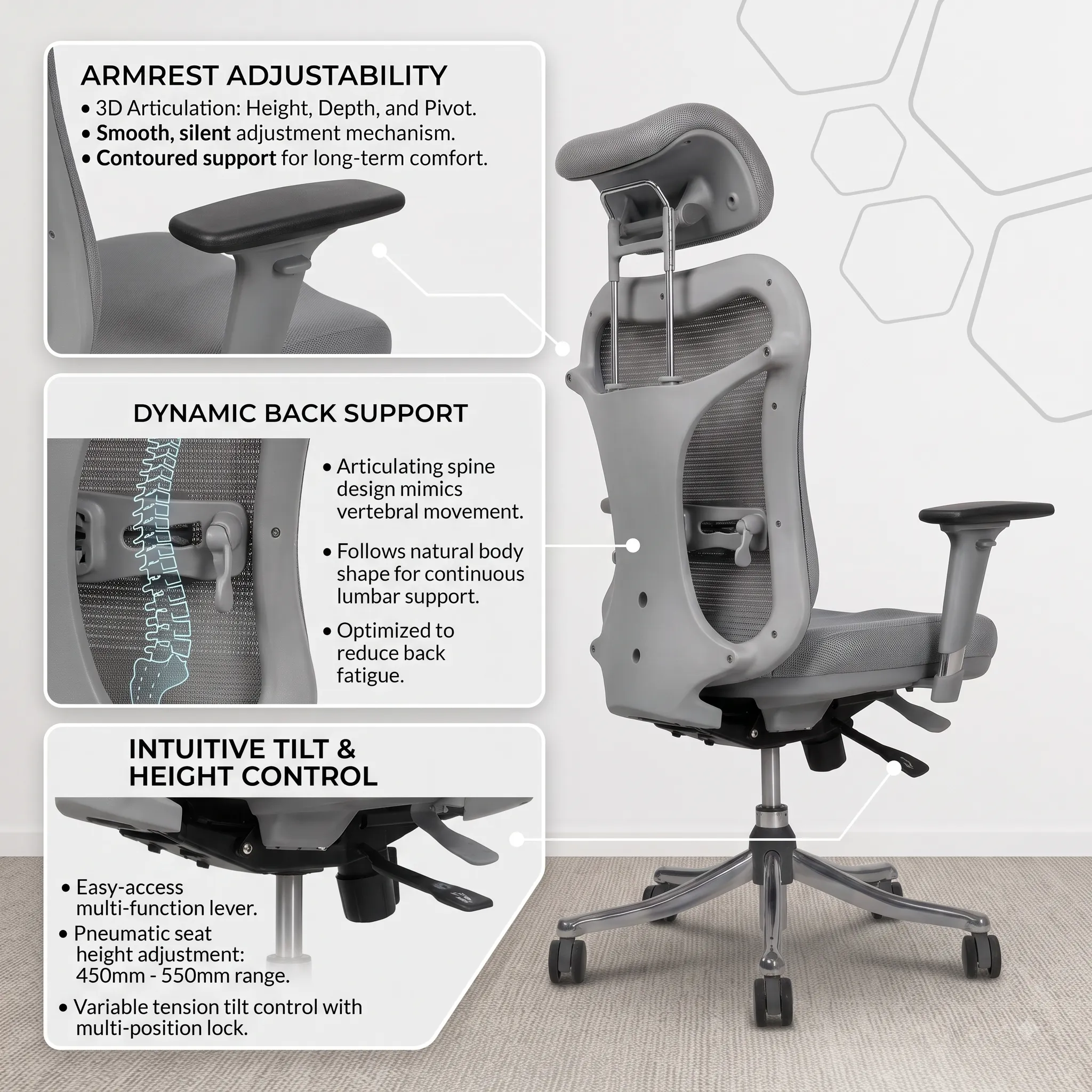 image explaining features of optima chair