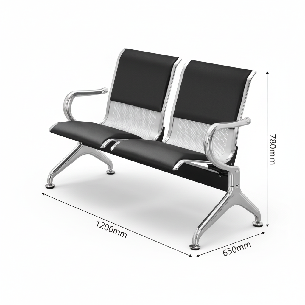 size of 2 seater tandem chair