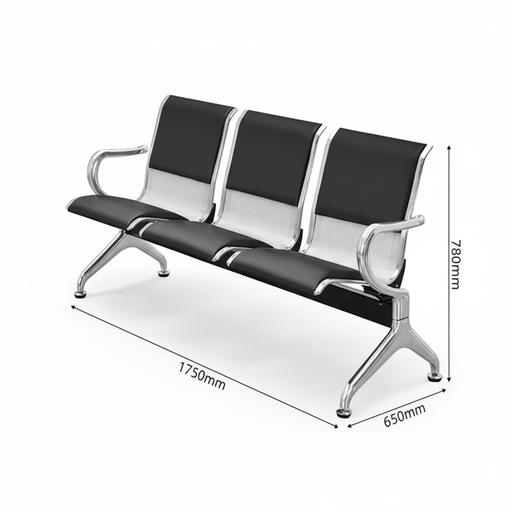 size of 3 seater tandem chair