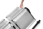 Airport style 3 seater tandem seating in stainless steel frame