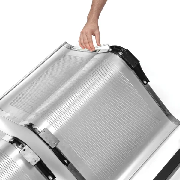 Airport style 3 seater tandem seating in stainless steel frame