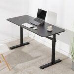 black height adjustable desk