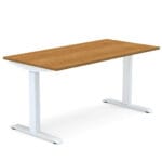 Image of the height adjustable desk frame paired with a sample tabletop, showcasing the modern design and ergonomic features for an ideal office or home workspace setup