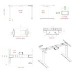 AS5689 - Dual Motor 3 Stage Electric Height Adjustable Sit & Stand Desk - Image 4