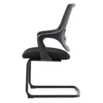 Side view of the Atom Fix Chair, highlighting its ergonomic seat, sturdy frame, and fixed armrests designed for comfort and support in any workspace