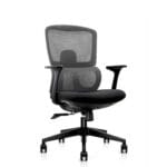Front view of the Bravo Medium Back Chair featuring a cushioned seat, medium backrest, and ergonomic design with breathable fabric for enhanced comfort