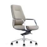 Side view of the Aurelia MB Office Chair, showcasing the sleek PU upholstery, durable steel frame, and ergonomic design for enhanced comfort and support