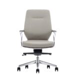 front view of the Aurelia MB Office Chair featuring premium PU upholstery, a sturdy steel frame, and ergonomic design for long-lasting comfort and support