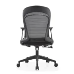 Back view of the Omega Mesh Office Chair showing the ergonomic mesh back, adjustable headrest, and lumbar support system for maximum comfort