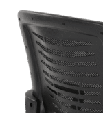 Close-up view of the Luna Office Chair’s backrest, showcasing its breathable mesh fabric and ergonomic contours designed to provide maximum lumbar and spinal support