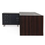 Other side view of HP‑587 executive office table featuring a leatherette top surface and seamless laminated finish with built‑in storage detailing