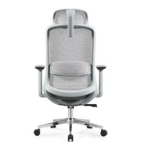 Rear view of Nova ergonomic chair with beige seat and contoured backrest design.