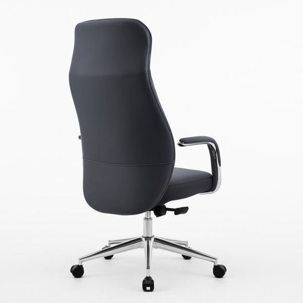 Rear view of Excel Office Chair highlighting the high backrest and sleek PU finish.