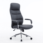 Front view of Excel High-Back Executive Chair with PU upholstery and chrome base
