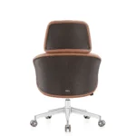 Brown PU leatherite boss chair with tilt lock and padded arms