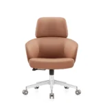 Designer medium back chair in coffee brown for executive workspace