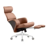 Modern dual-tone office chair with deep grey PU leatherite upholstery