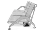 Armada 3 Seater Heavy Metal Tandem Seating without Cushion – Strong Steel Bench