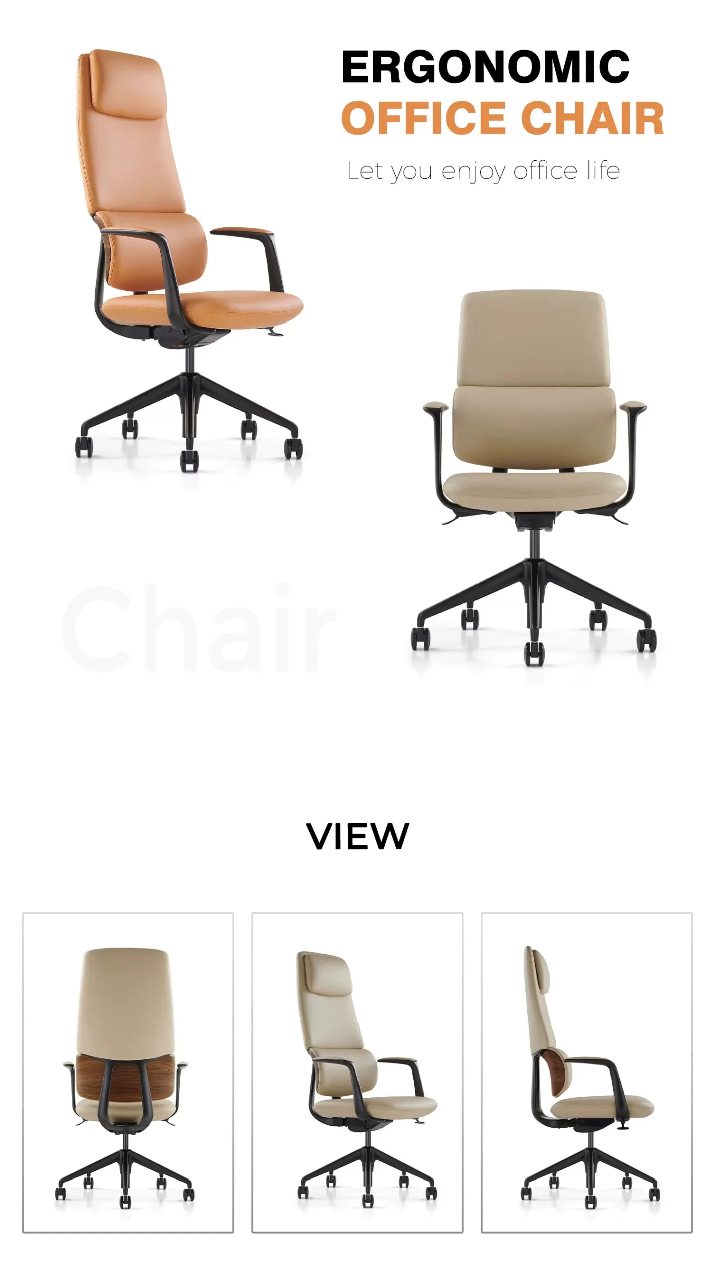 Majestic office boss chair in leather finish, premium ergonomic design