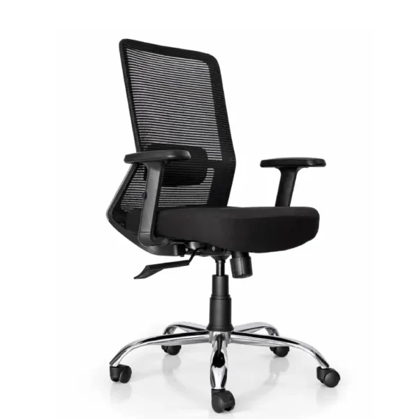 Marvel medium back ergonomic office chair black front view