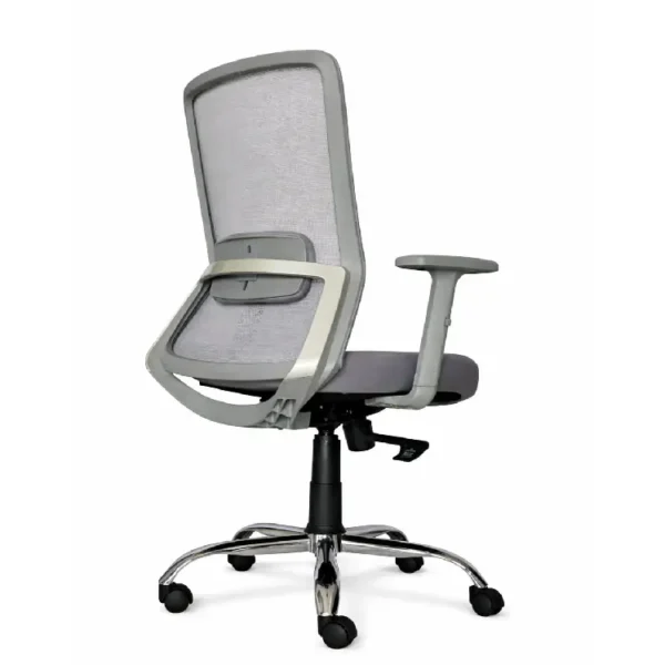 Marvel medium back chair 2.0 grey mesh back side profile