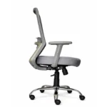 Comfortable grey medium back chair for long hours sitting