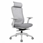 Titan Ergonomic Office Chair Grey Front Angle View with Modern Executive Seating Design