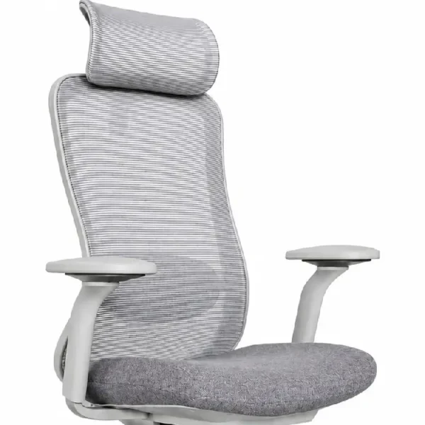 Titan Grey Ergonomic Mesh Chair Front Focus View with Comfortable Cushioned Seat