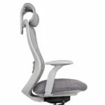 Titan Ergonomic Chair Grey Side Focus View with Adjustable Headrest and Armrests