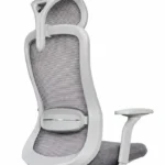 Titan Ergonomic Office Chair Grey Back Angle Focus View with Modern Mesh Frame