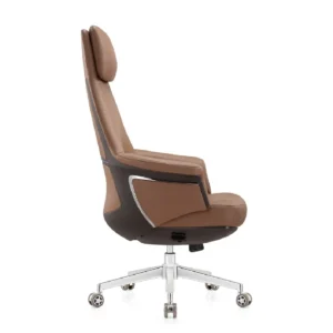 Carnival high back chair brown side view