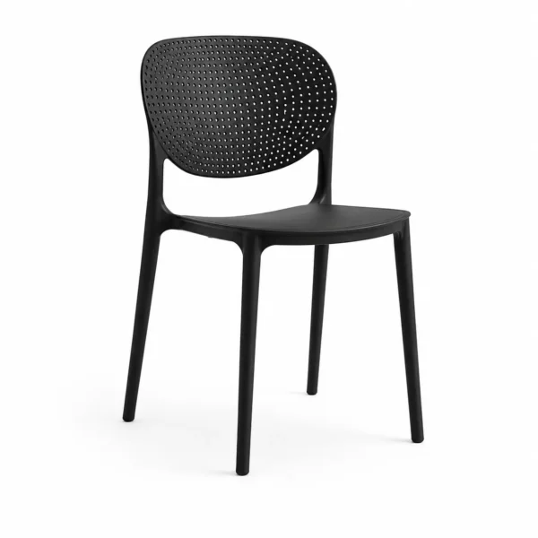 black color nora chair for cafeteria, banquets, offices