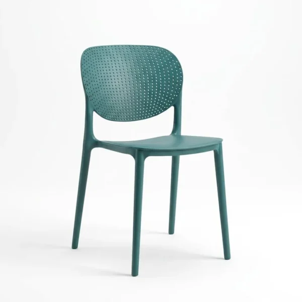 nora cafe chair in peacock blue