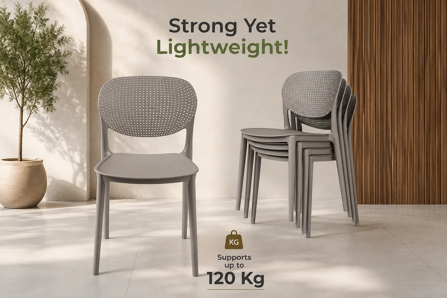 grey cafeteria chair stackable