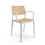 riva cane cafe chair white frame